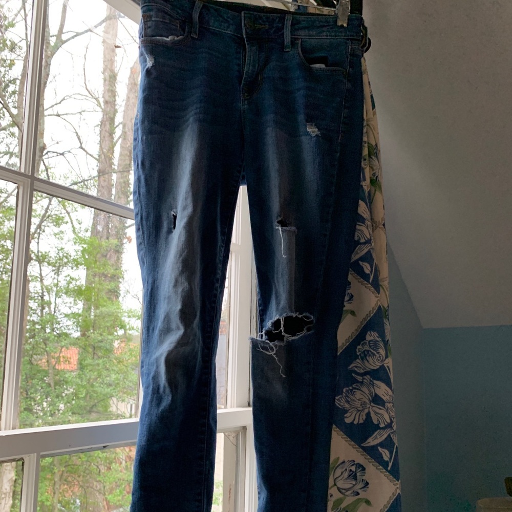ripped blue jeans